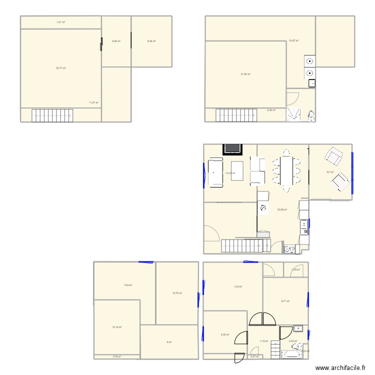 rez de chausse. Plan de 24 pièces et 248 m2