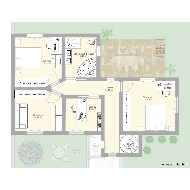 Maison 24. Plan de 16 pièces et 449 m2