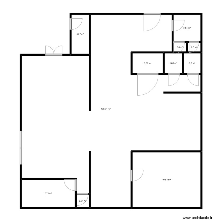 Plan Dirasse. Plan de 11 pièces et 164 m2