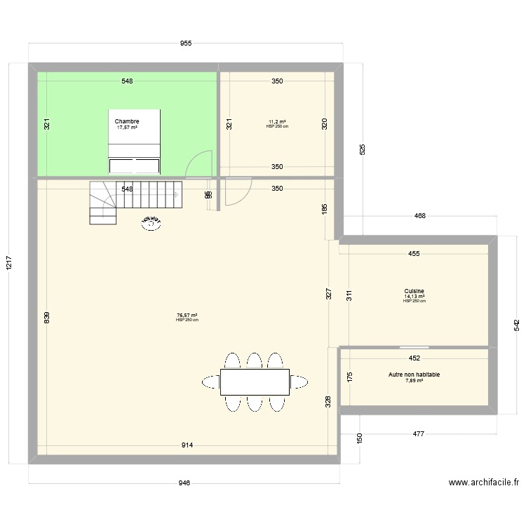 Maison A mi et yo. Plan de 5 pièces et 127 m2