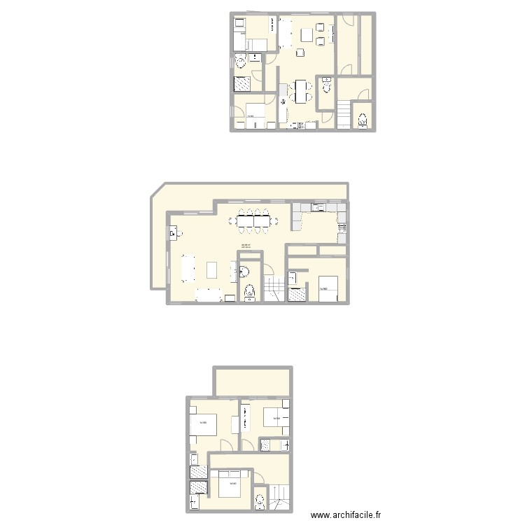 Chalet 12. Plan de 21 pièces et 261 m2