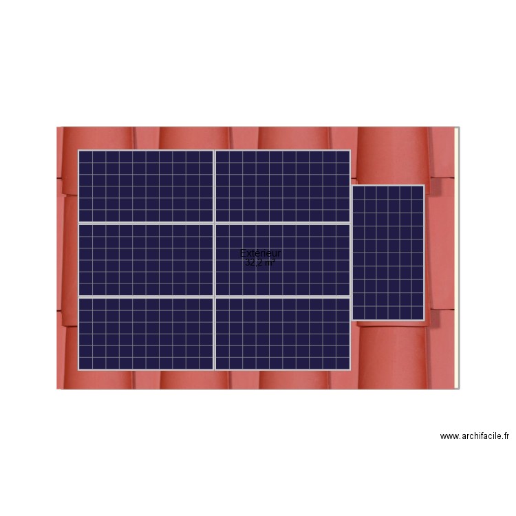 Panneaux Photovoltaïques BiMAX 600. Plan de 1 pièce et 32 m2