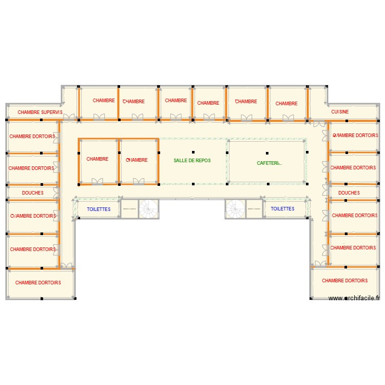 1er Etage LAKHYAYTA. Plan de 18 pièces et 2156 m2