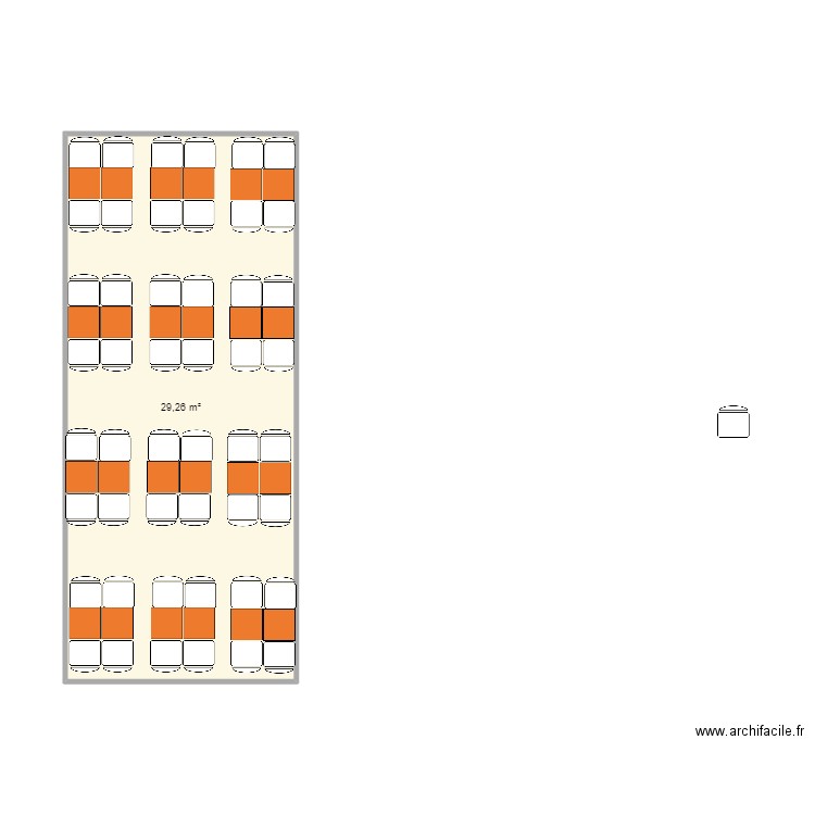 unibox 1. Plan de 1 pièce et 29 m2