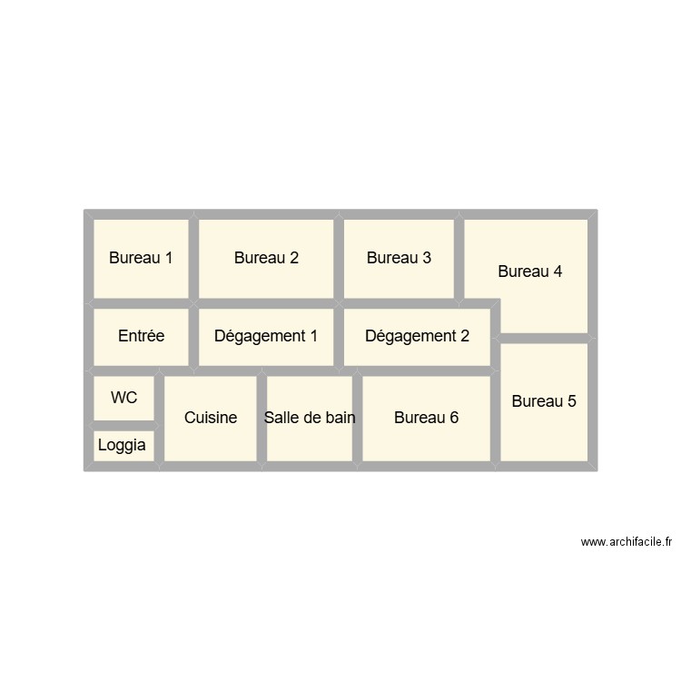 2412 SCI RJM R+2 DROITE. Plan de 13 pièces et 13 m2