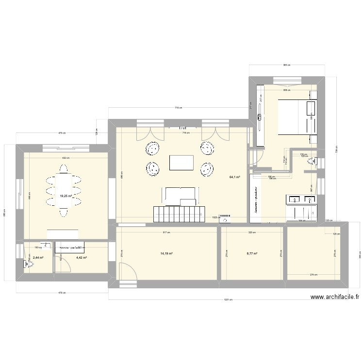 Piriac. Plan de 6 pièces et 113 m2