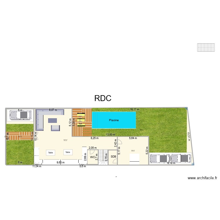 JACOB VILLA RDC. Plan de 9 pièces et 343 m2