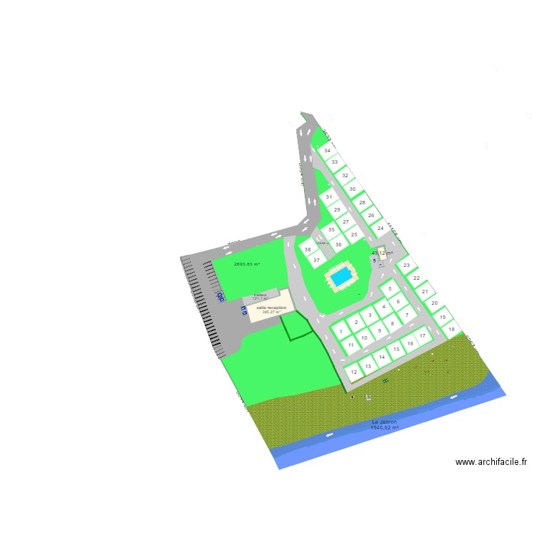 camping  plan. Plan de 2 pièces et 428 m2