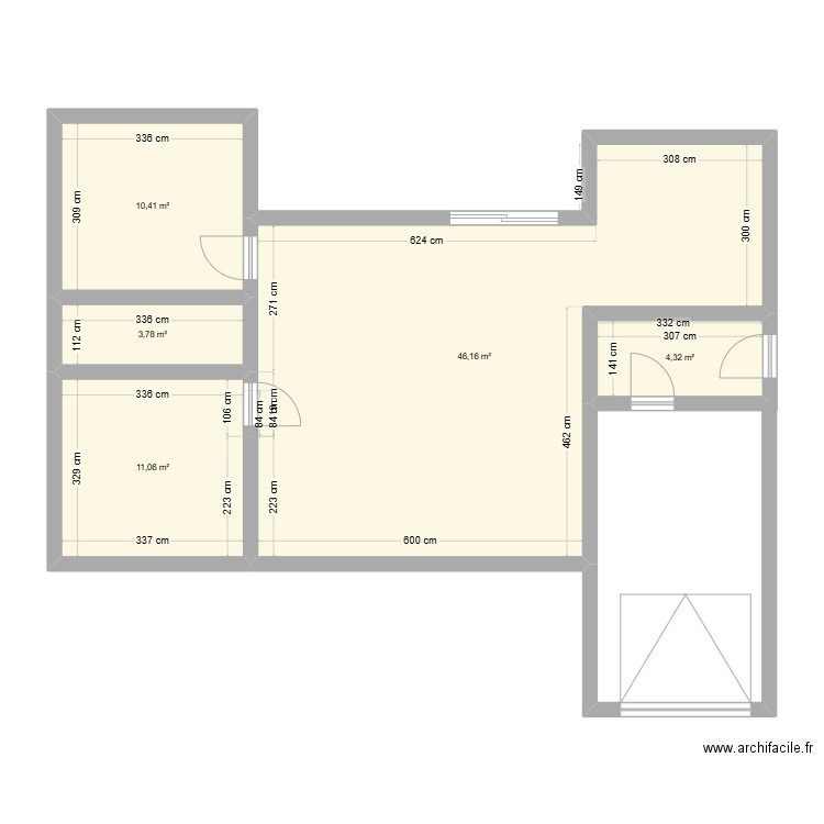 projet maison. Plan de 5 pièces et 76 m2