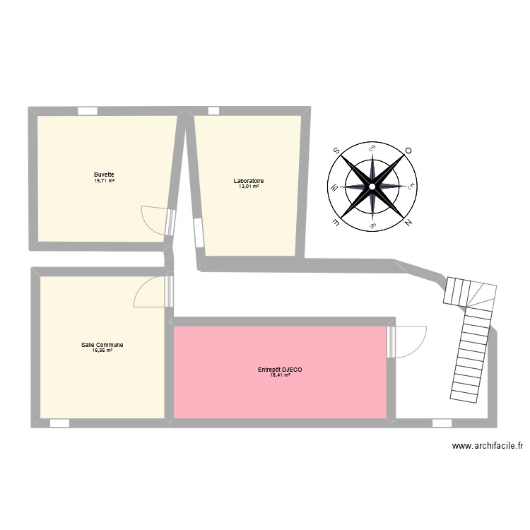 Souplesse. Plan de 4 pièces et 64 m2