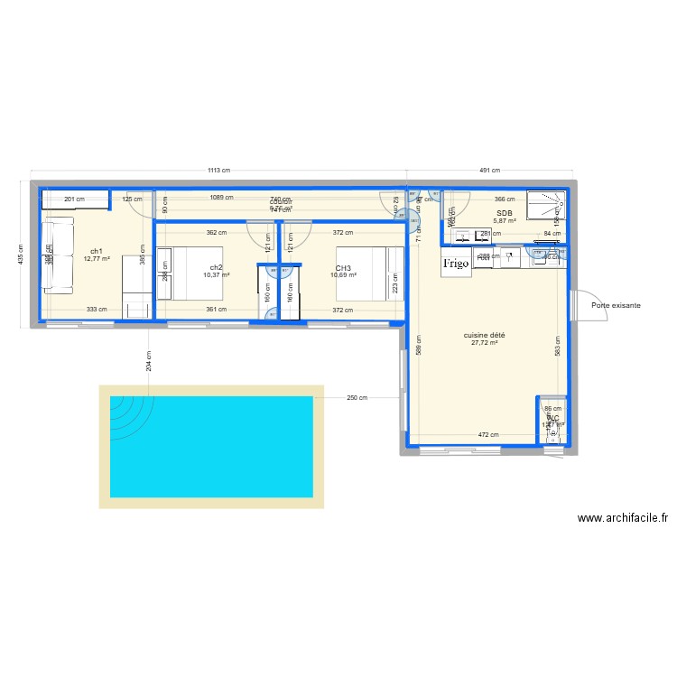 EXTENSION TAUSSAT 6. Plan de 7 pièces et 77 m2