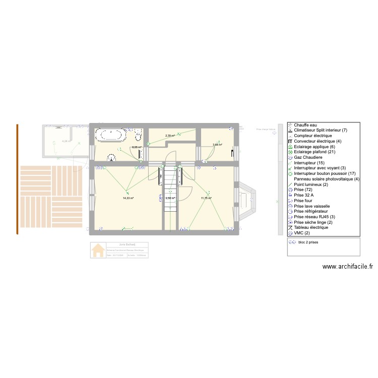 CdB_FonctionnelSchema v3. Plan de 13 pièces et 189 m2