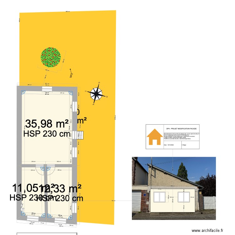 DP02 projet photo facade. Plan de 3 pièces et 59 m2