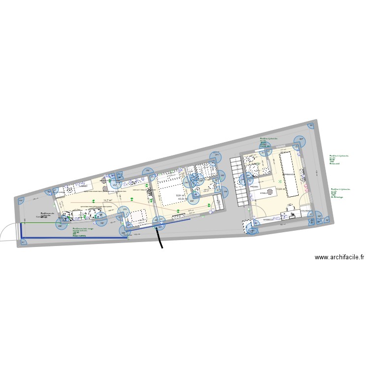 Ste-Thérèse Plan après travaux 1 pièce. Plan de 6 pièces et 83 m2