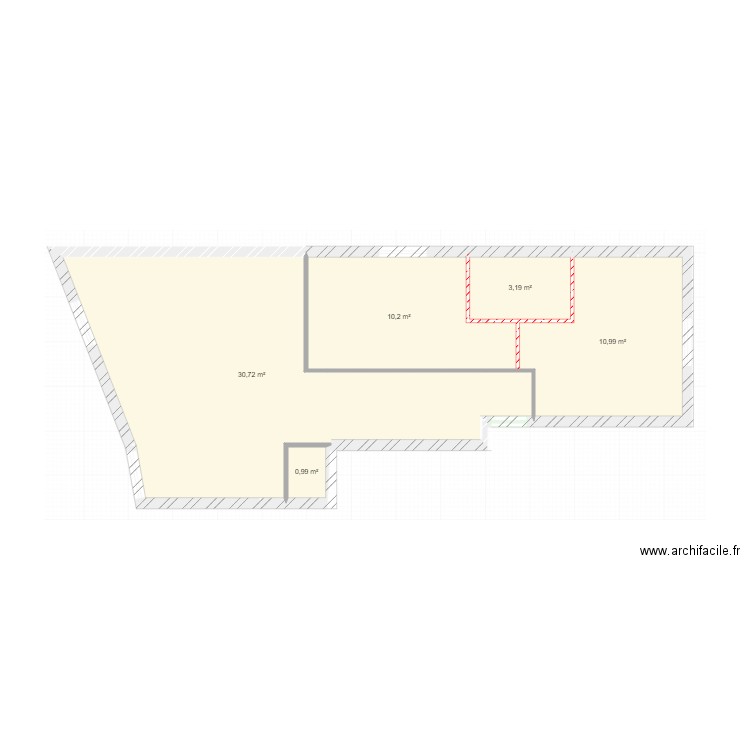 Plan appart (essai 1). Plan de 5 pièces et 56 m2