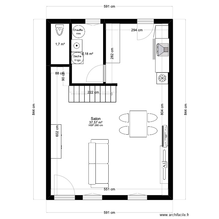 Maison Marcillat Vidal. Plan de 11 pièces et 129 m2
