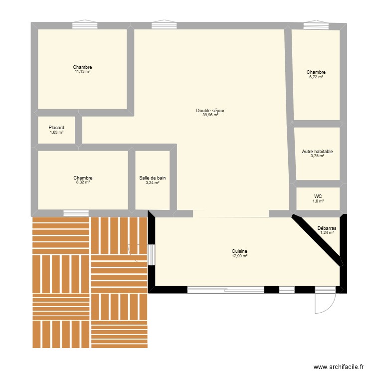 Tassin extention. Plan de 10 pièces et 96 m2