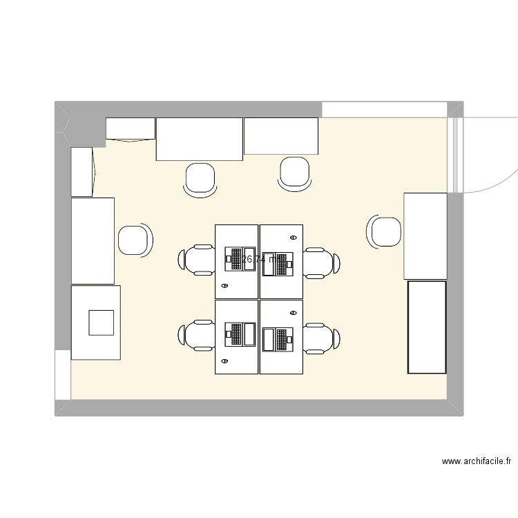 plan1. Plan de 1 pièce et 27 m2