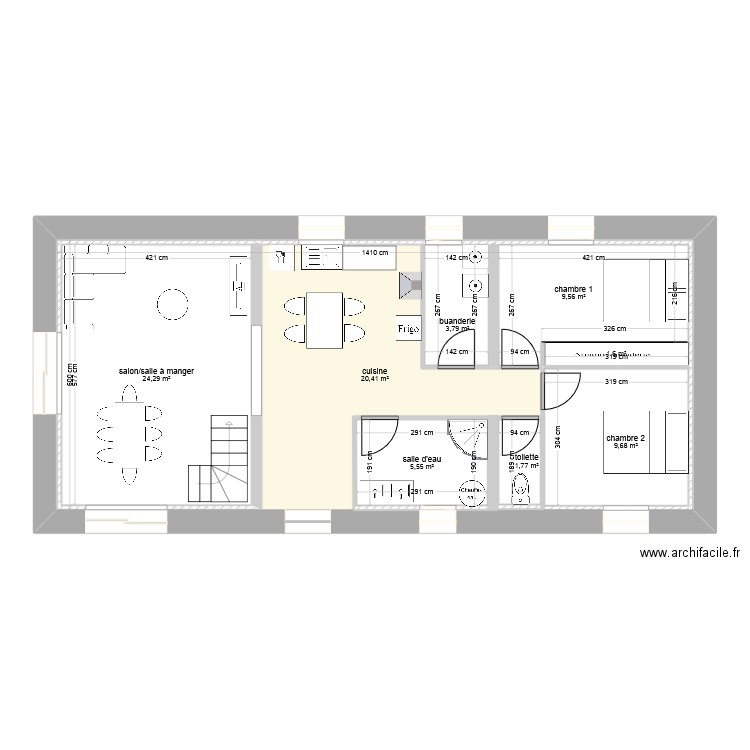 maison balon joana. Plan de 8 pièces et 141 m2