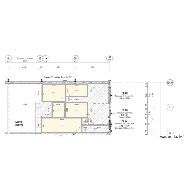 etage test 1. Plan de 6 pièces et 67 m2