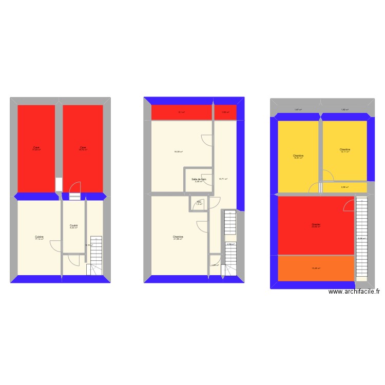 rondelot. Plan de 22 pièces et 215 m2