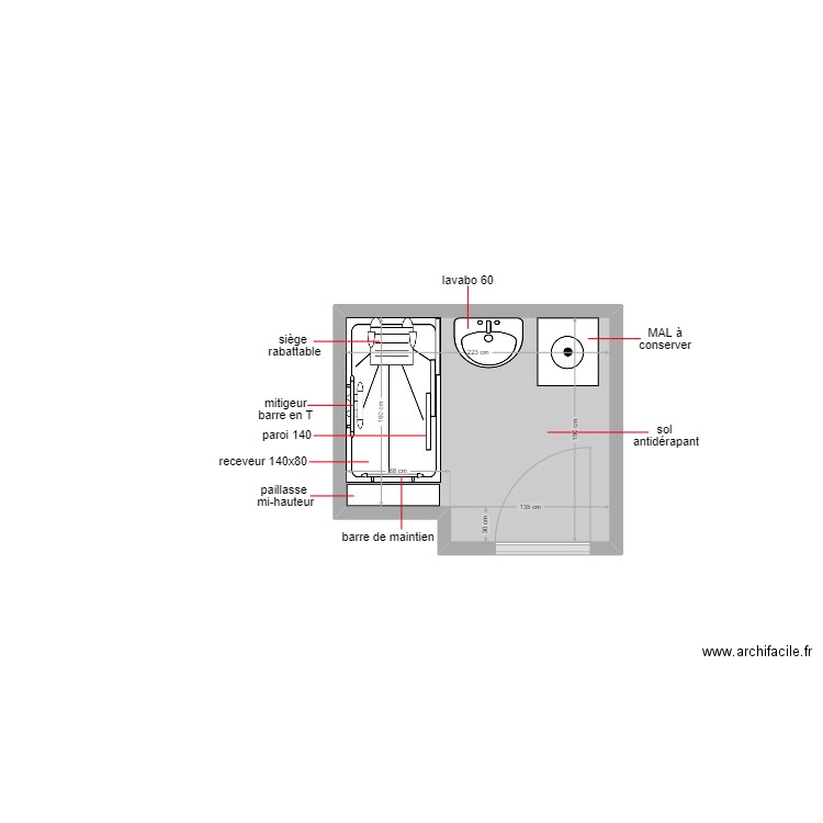 poullet. Plan de 1 pièce et 4 m2