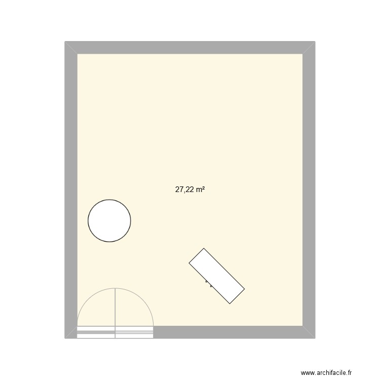 mag. Plan de 1 pièce et 27 m2