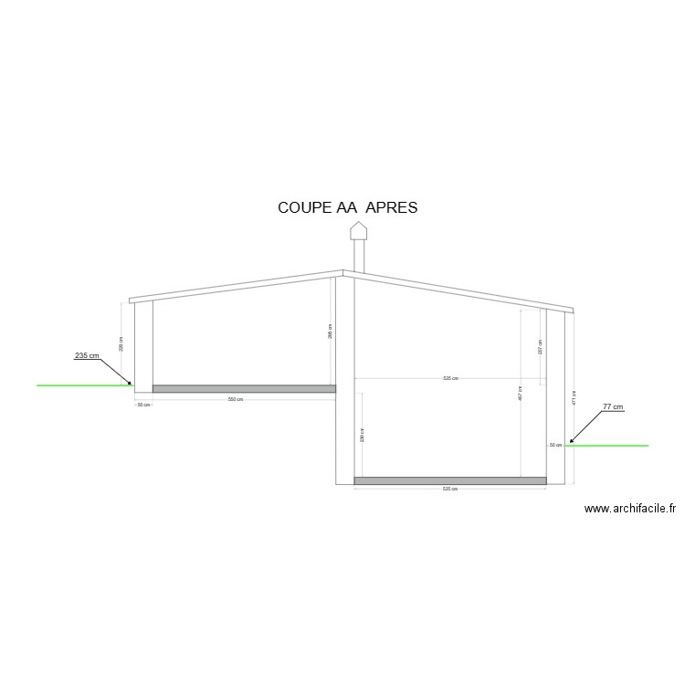 COUPE AA APRES. Plan de 0 pièce et 0 m2