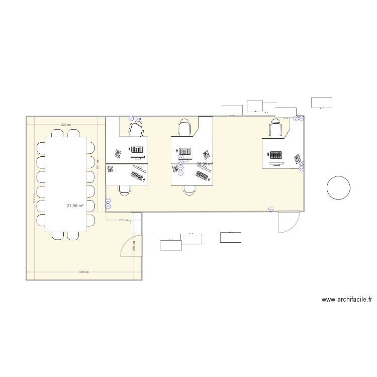 ESPACE DE TRAVAIL  3. Plan de 2 pièces et 49 m2