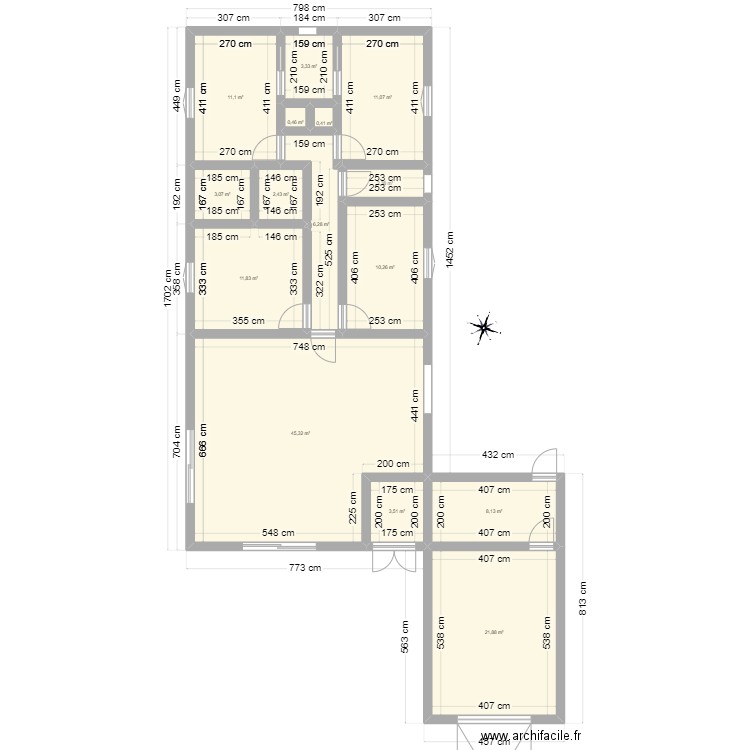 maison saint romain. Plan de 15 pièces et 141 m2