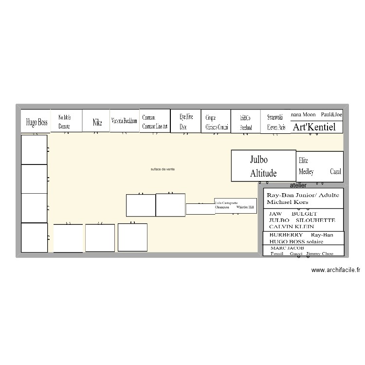 atelier. Plan de 2 pièces et 132 m2