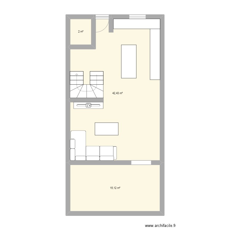 Maison 2. Plan de 3 pièces et 60 m2