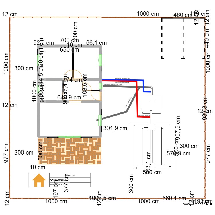 PLAN DE MASSE AVEC FOSSES TOUTES EAUX. Plan de 0 pièce et 0 m2