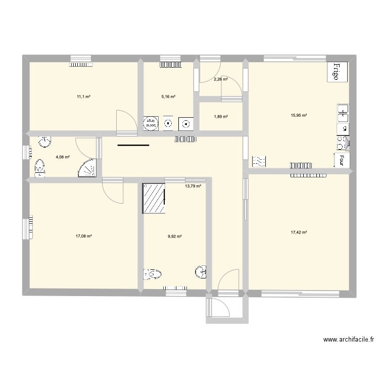 Maison verte. Plan de 10 pièces et 99 m2