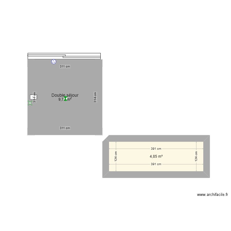 Maison Sud. Plan de 2 pièces et 15 m2