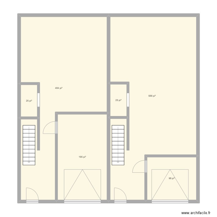 Villa urbaines. Plan de 6 pièces et 131 m2