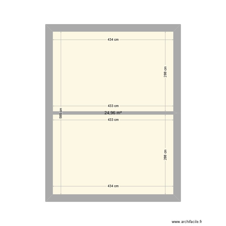 1er étage. Plan de 1 pièce et 25 m2