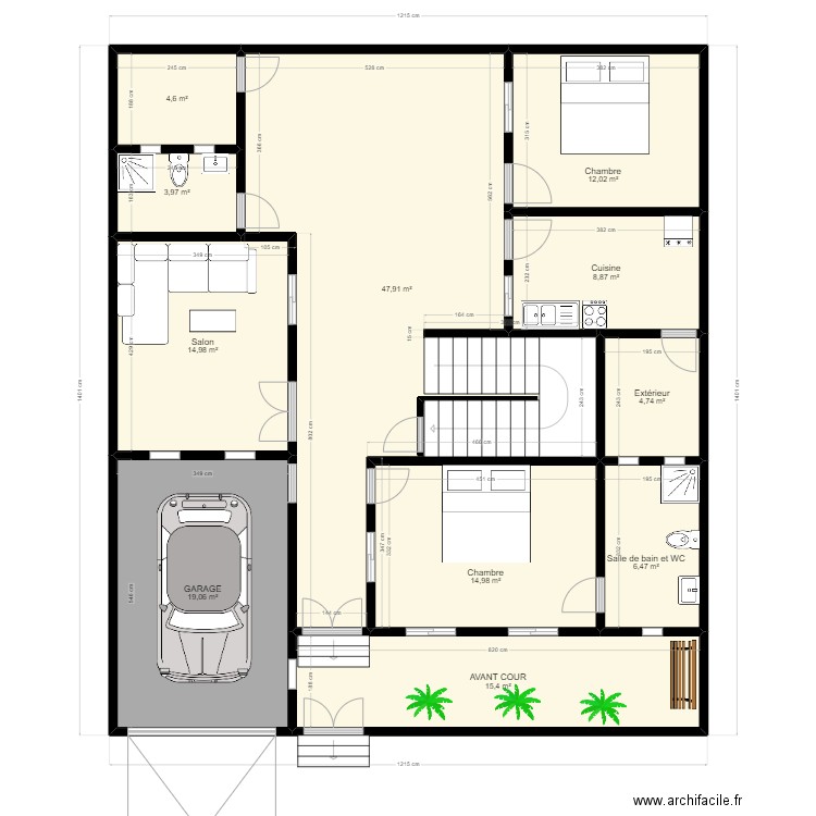 GAS1. Plan de 27 pièces et 417 m2