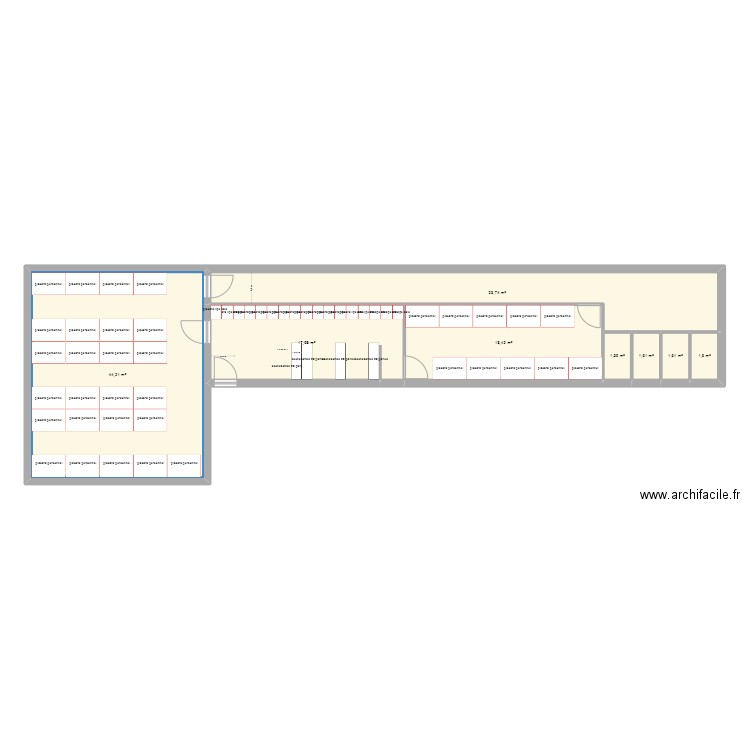 PLAN VESTIAIRE TACHERONS  AVANT TRAVAUX2. Plan de 8 pièces et 111 m2