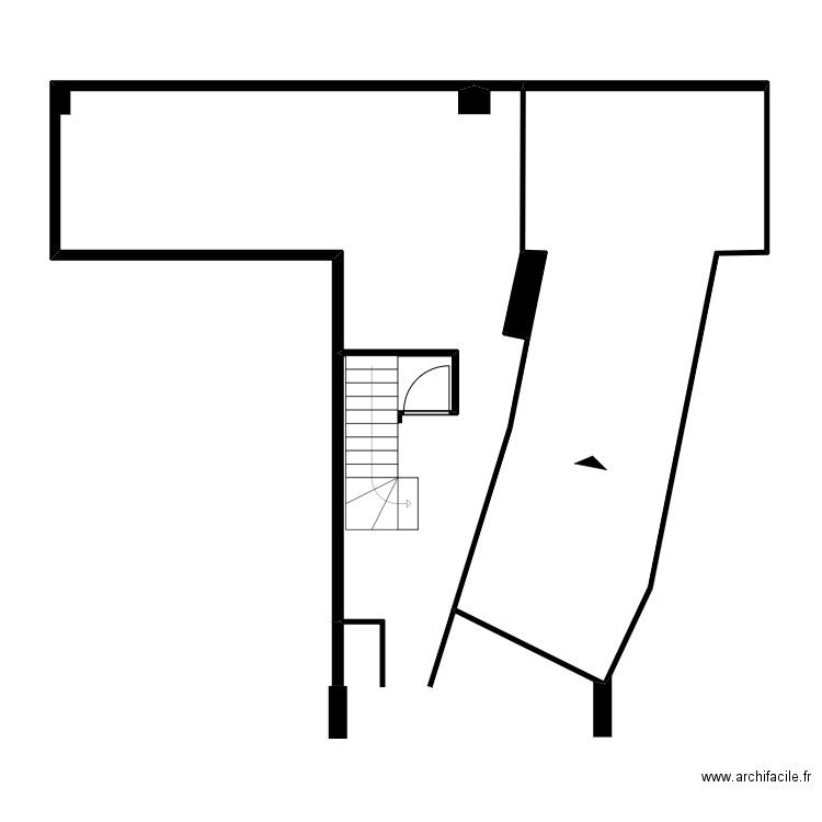 Fréjus R-1. Plan de 2 pièces et 37 m2