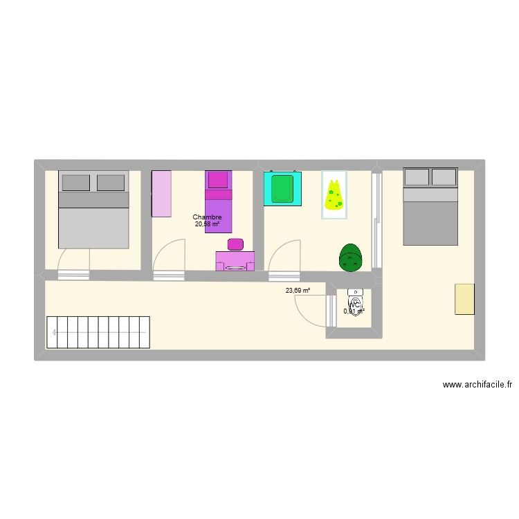 maison de rêve. Plan de 3 pièces et 45 m2