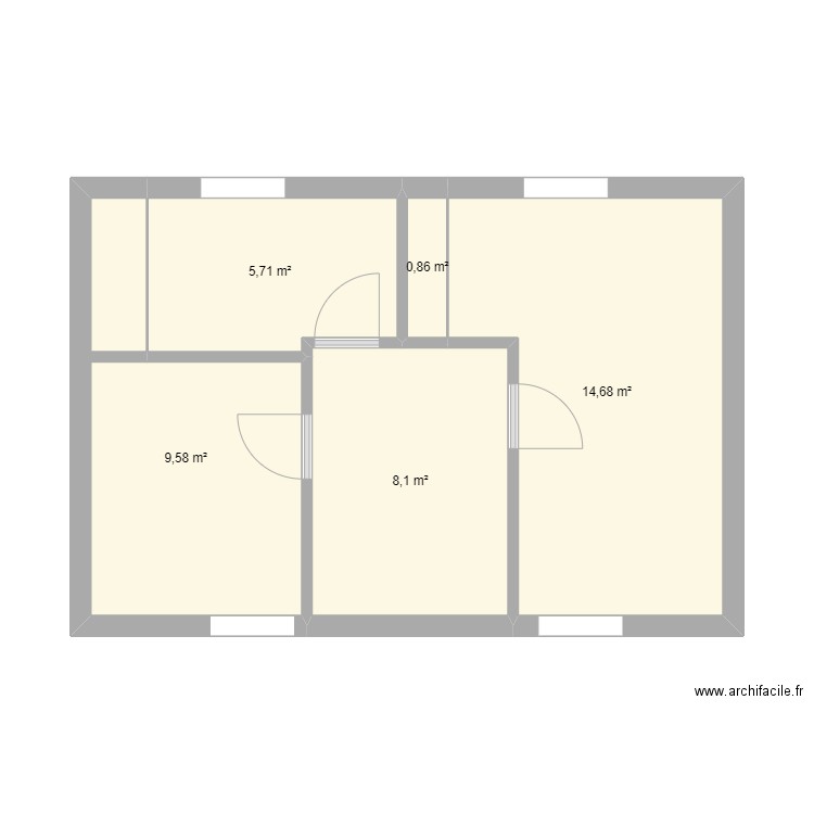 Plan LA FRESNAIS R+1. Plan de 5 pièces et 39 m2