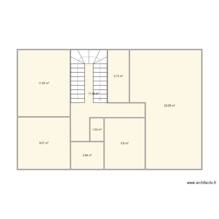 MaisonFaure1er. Plan de 8 pièces et 72 m2