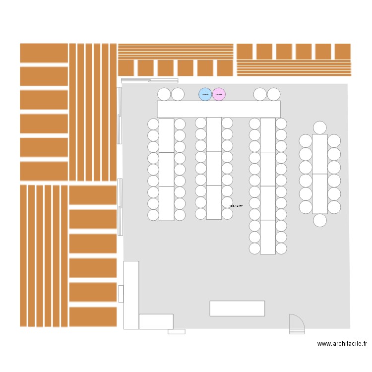 mariage. Plan de 1 pièce et 156 m2