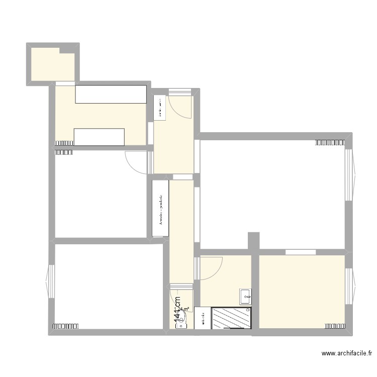 Fosse moreau. Plan de 8 pièces et 41 m2