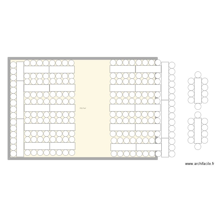 mariage 4. Plan de 1 pièce et 173 m2