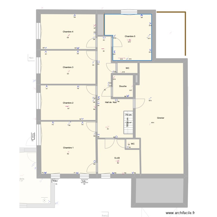 Etage 4. Plan de 24 pièces et 331 m2