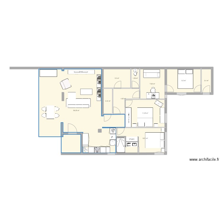 MAISON CHATENAY amenagement. Plan de 11 pièces et 112 m2