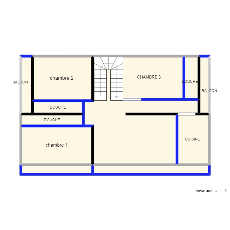 etage r2. Plan de 11 pièces et 46 m2