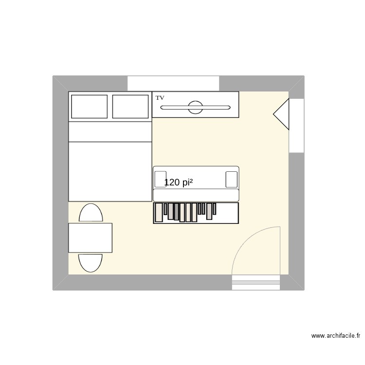 Noah. Plan de 1 pièce et 11 m2